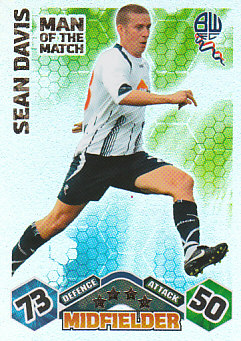 Sean Davis Bolton Wanderers 2009/10 Topps Match Attax Man of the Match #376